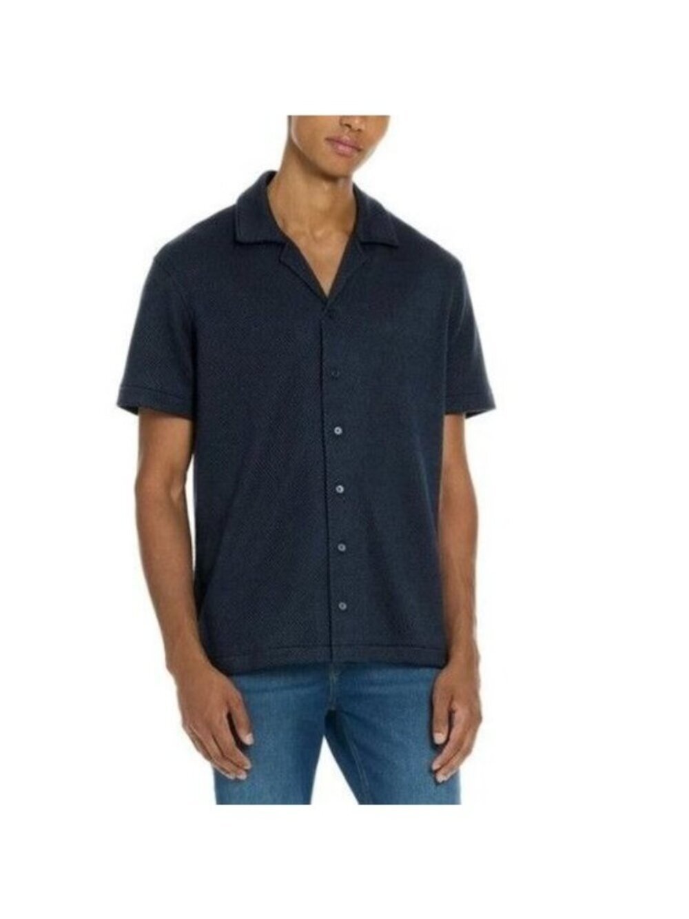New Scotch & Soda Men's Xxl Textured Short Sleeve Shirt P0278